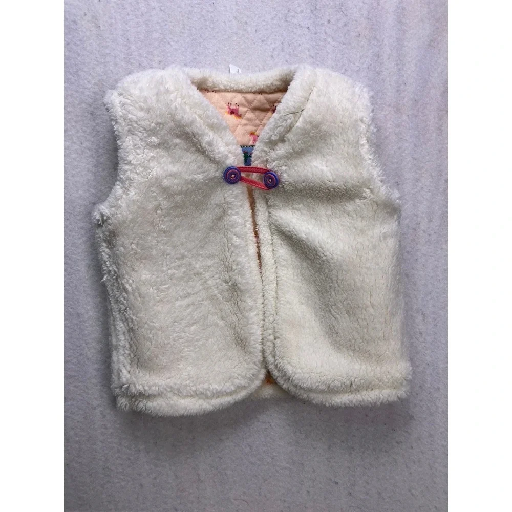 Matilda Jane Quilted Vest Kids 6 Pink New Reversible Horse Print‎ Toggle Sherpa